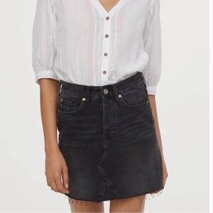 (H&M) button fly denim skirt